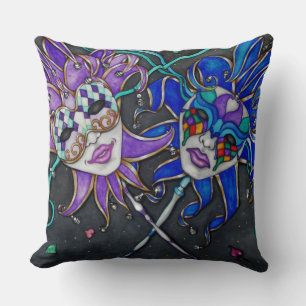 Almofada Máscaras de Jester Comédia/Tragédia