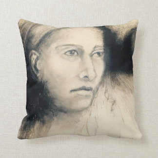 Almofada Máscaras do travesseiro do retrato #2 do cinza