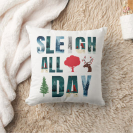 Almofada Máscaras Negros Letras Cenas de Inverno 'Suspirar