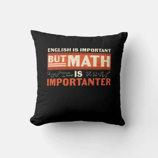 Almofada Matemática do professor de matemática é importante (Frente)