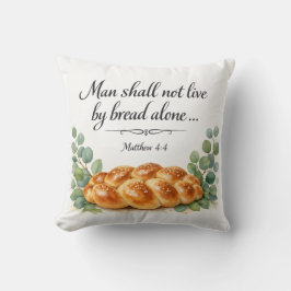 Almofada Mateus 4:4, Decoração Judaica Messiânica, Versícul