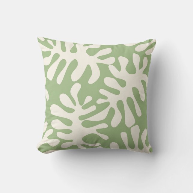 Almofada Matisse deixa Sage Green & Cream (Frente)