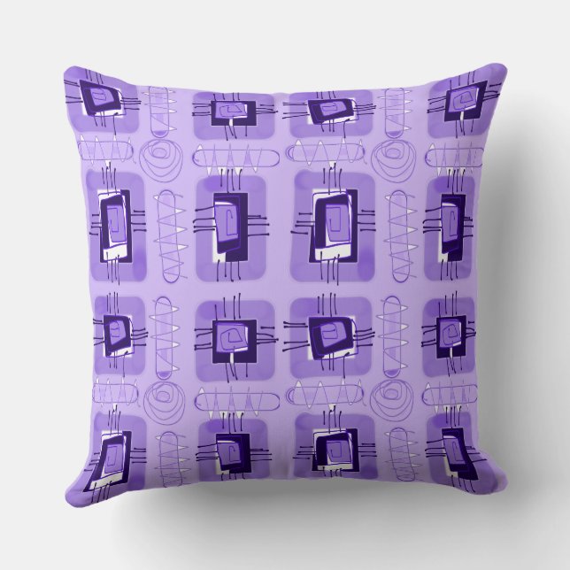 Almofada Matriz Étnica abstrato - Lavanda (Verso)