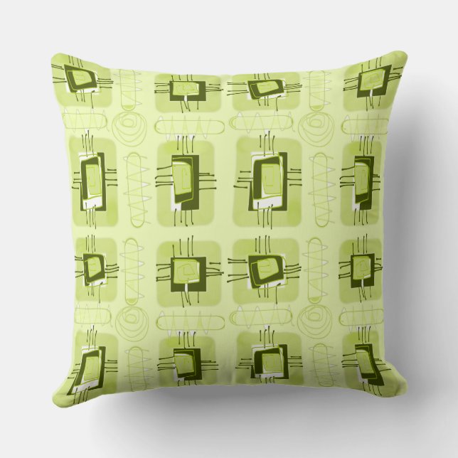 Almofada Matriz Étnica abstrato - Pastel Verde (Verso)