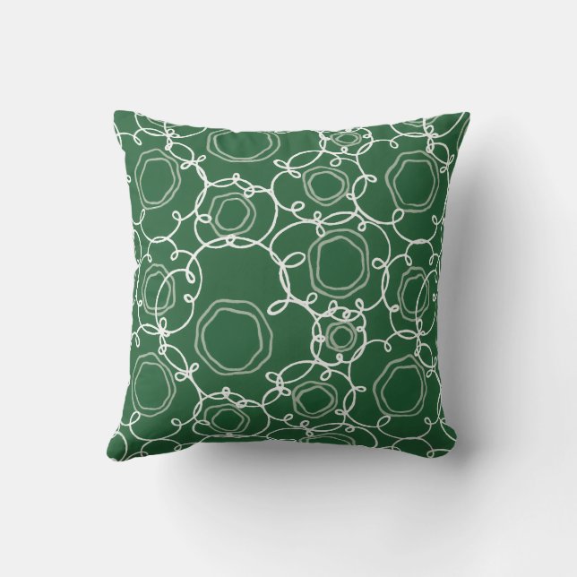 Almofada Matriz Floral Abstrata (Verde Escuro) Arte Refinad (Verso)