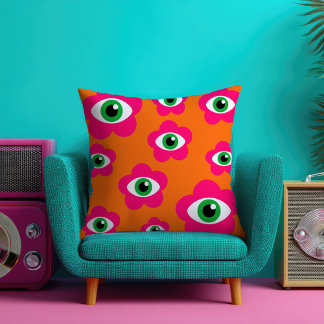 Almofada Mau cor-de-laranja &Cor-de-rosa Flores Oculares Tr