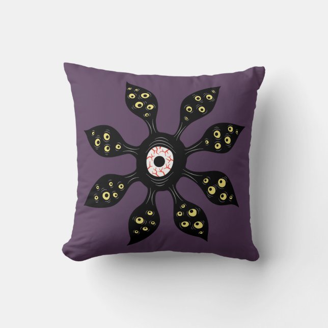 Almofada Mau Monstro Olho, Arte Gótica Estranha (Frente)