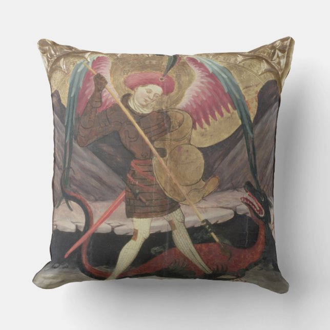 Almofada Mau vencendo de St Michael, c.1480 (tempera no pa (Frente)