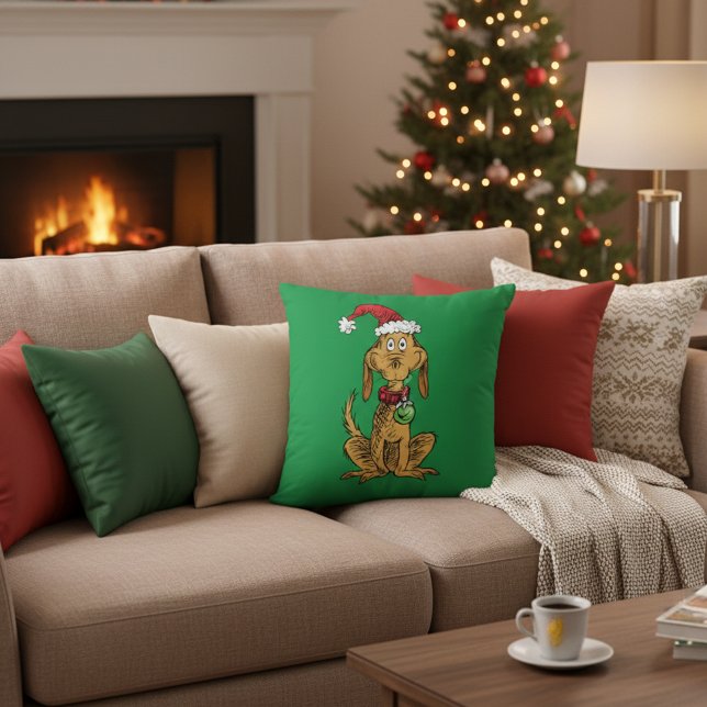 Almofada Max o Cão com Chapéu de Papai Noel (Criador carregado)
