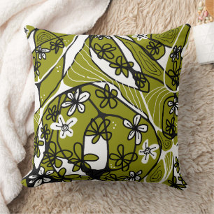 Almofada Máxima Floral Neuro Art - Azeite