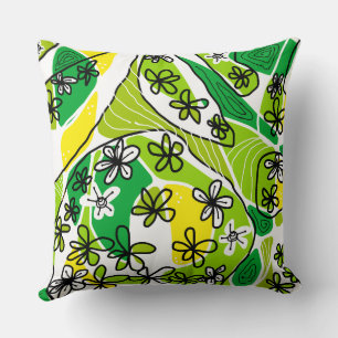 Almofada Máximo Floral Neuro Art - Amarelo Verde