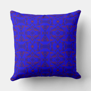 Almofada Maz Abstrato Zebra Mosaico - Vermelho Azul