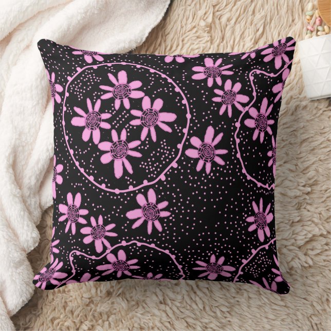 Almofada Maz Floral Bubbles Bolinhas Preto (Cobertor)