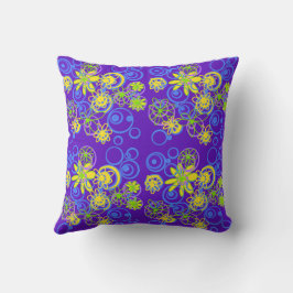 Almofada Mazipoodles Bolhas Florais Limão de Limão Azul Rox