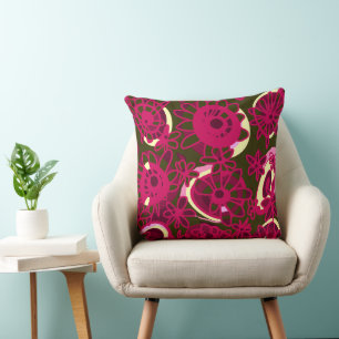 Almofada Mazipoodles Love Flowers - Verde Teal Purple Branc