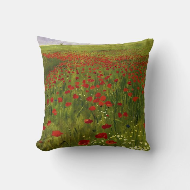 Almofada Meadow with Poppies (1896) Merse Pál Szinyei (Frente)