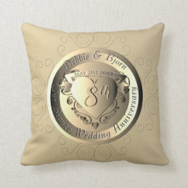 Almofada Medalhão de Bronze do 8º aniversário de casamento