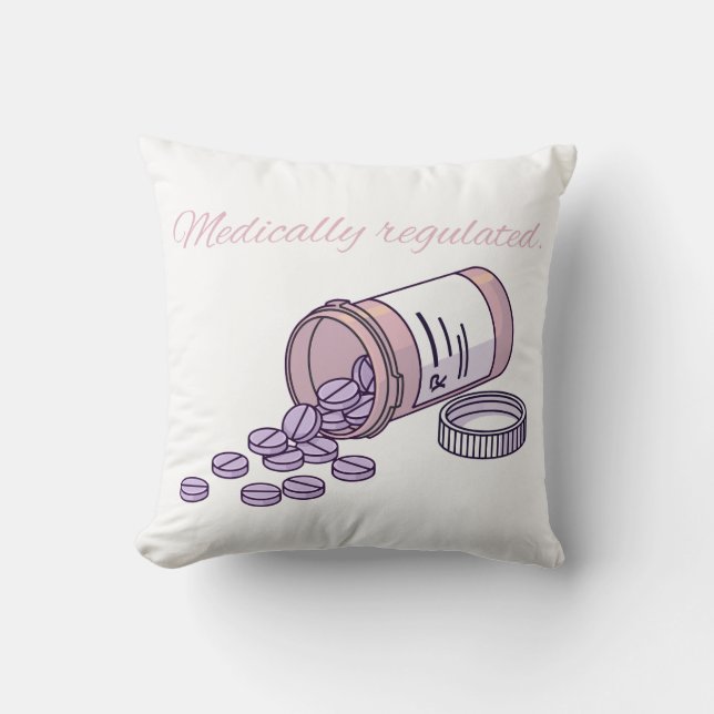 Almofada Medically Regulated Cute Pink Pill Bottle Girly (Frente)
