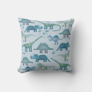 Almofada Médio Dinossauros Travesseiro decorativo Azul