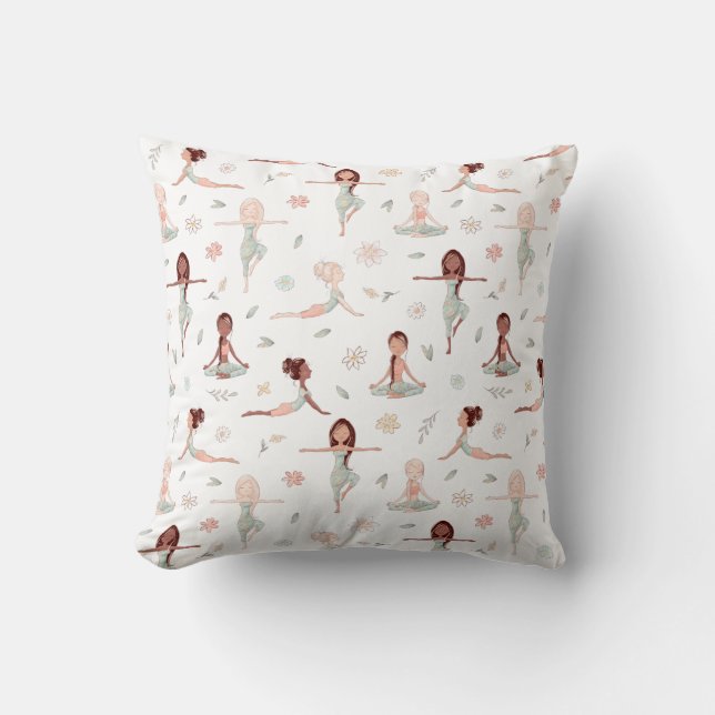 Almofada Meditação das garotas bonitas Zen Yoga Namaste esp (Frente)