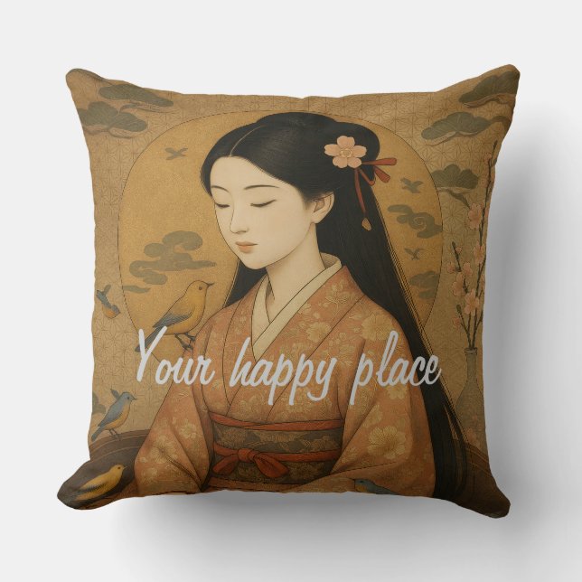 Almofada Meditação Zen estética personalizada minimalista (Frente)