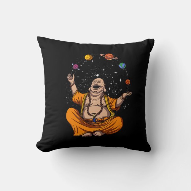 Almofada Meditação Zen Yoga Buddha Fazendo Malabarismo Com  (Frente)