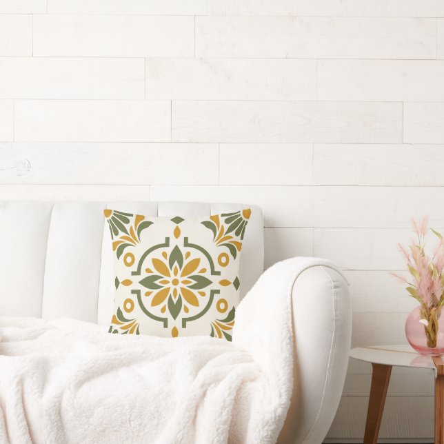 Almofada Mediterranean Olive Tile (Sofá)