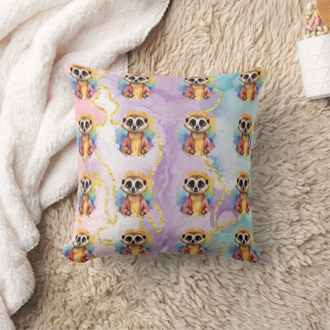Almofada Meerkat Modern Glitter Pastel Patterno (Cobertor)