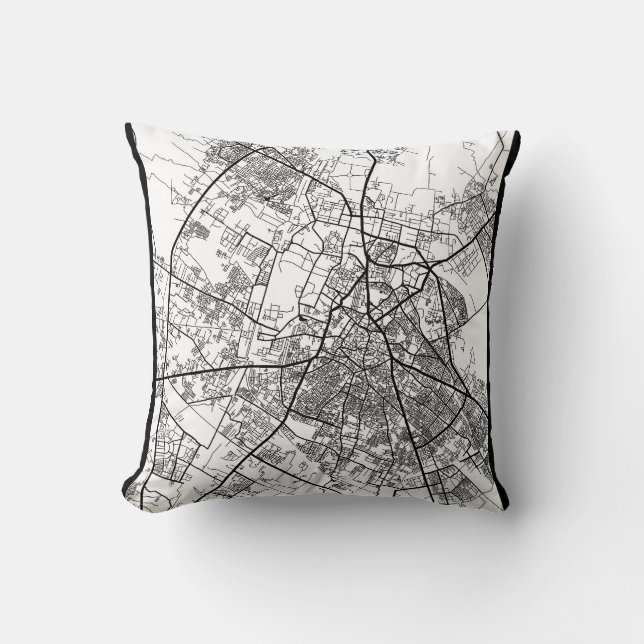 Almofada Meerut Uttar Pradesh City Map (Frente)