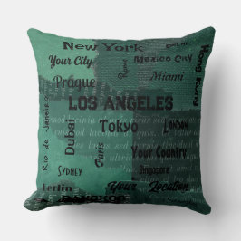 Almofada mega cidade rústica verde-esmeralda do mundo
