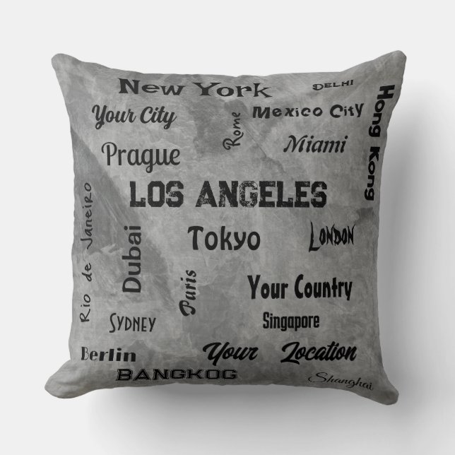 Almofada mega cidades mega-cidades mega-ópticas de cinza ch (Frente)