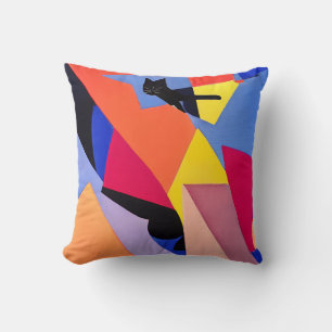Almofada Meia-noite - Black Cat and Abstrato Art