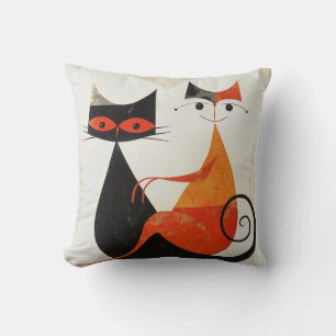 Almofada Meio século Art Cat Duo Impressão