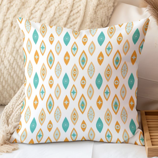 Almofada Meio século em formas atômicas modernas Aqua, lara (Criador carregado)