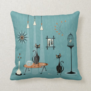 Almofada Meio século Mal-Cabeça / Gato Vermelho