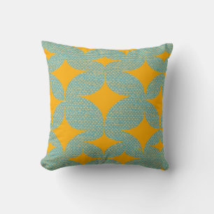 Almofada Meio século Modern Turquoise Diamond