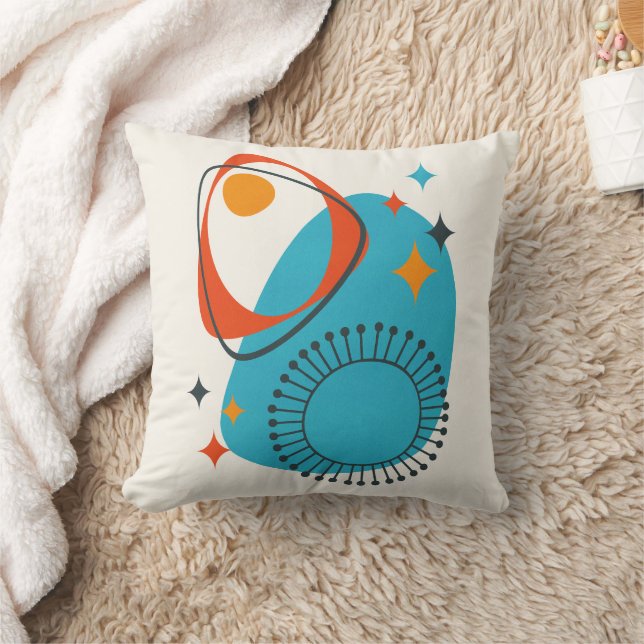 Almofada Meio século Moderna Idade Atômica 14 Azul, Vermelh (Cobertor)