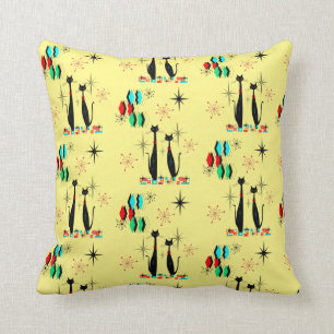 Almofada meio século Moderno da Era Atômica do Cat e Starbu