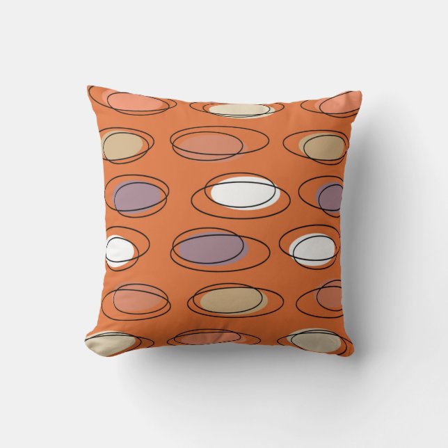Almofada Meio século Moderno Oval Laranja (Frente)