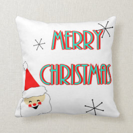 Almofada meio século moderno santa claus feliz natal