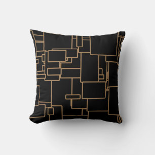 Almofada Meio século preto e Dourado moderno