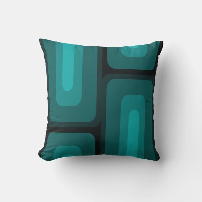 Almofada Meio século Retângulo Longo Moderno Teal (Frente)