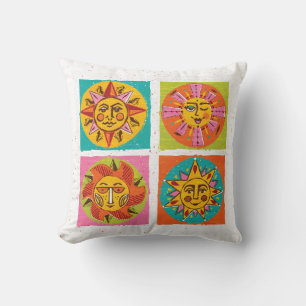Almofada Meio século Sun Faces Travesseiro decorativo 2
