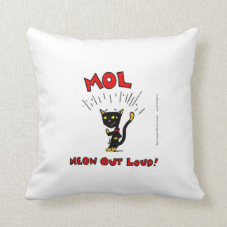 Almofada Mel "MOL: O MEOW PARA FORA RUIDOSAMENTE" descansa