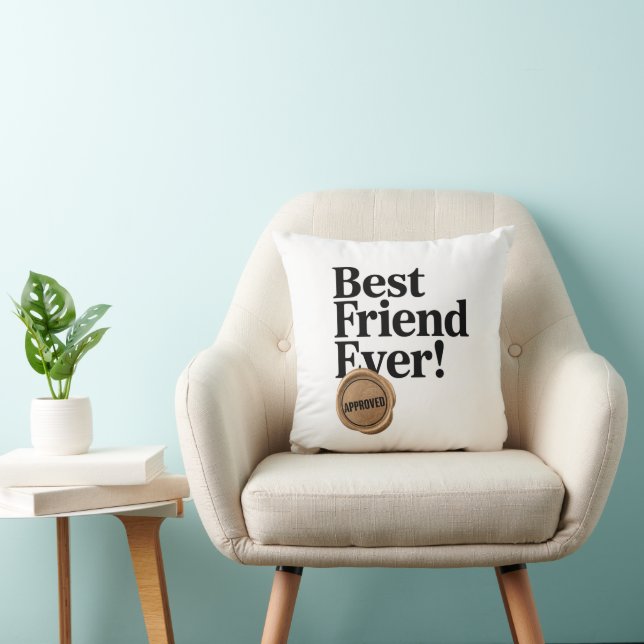 Almofada Melhor Amigo De Sempre - design de texto Aprovado (Cadeira)