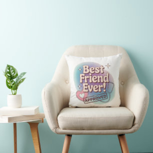 Almofada Melhor Amigo De Sempre, design de texto Aprovado