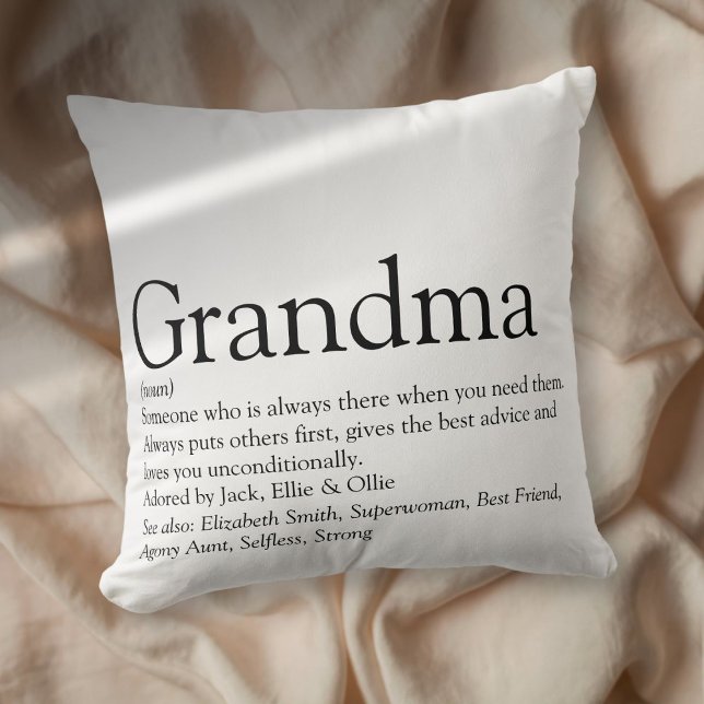 Almofada Melhor Avó do Mundo, Definição de Avó (World's Best Ever Grandma, Grandmother Definition Throw Pillow)