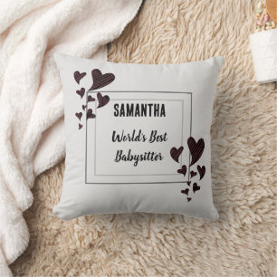 Almofada Melhor Babá do Mundo Corações Ama Infantil