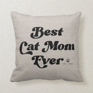Almofada Melhor Cat Mãe Alguma Vez Moderna Tipografia de Li