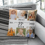 Almofada Melhor Colagem de Fotos GiGi de Todos os tempos -<br><div class="desc">Celebre o "Melhor Gi Nunca" com este Travesseiro decorativo personalizado de Colagem de Fotos para Netos. Este presente sincero mostra uma bela coleção de fotos carinhosas capturando momentos especiais, complementada por uma mensagem sincera. Produzido a partir de tecido suave e de alta qualidade, ele oferece conforto e estilo a qualquer...</div>